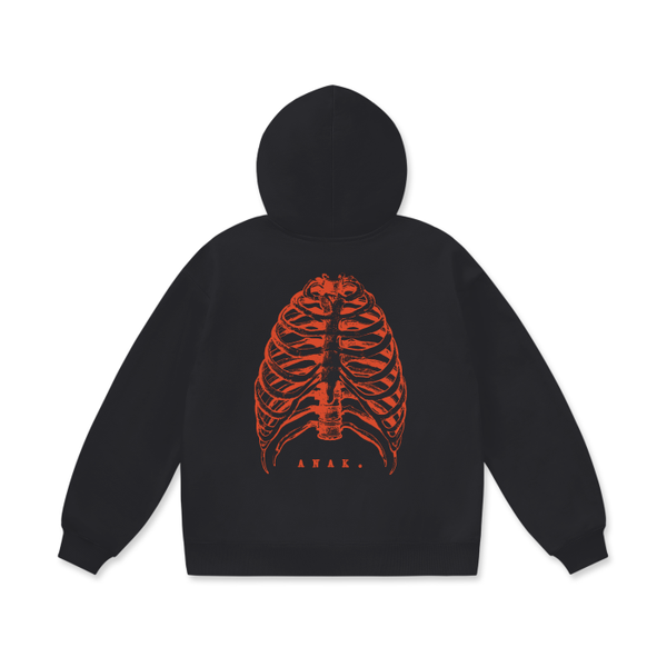 Red Rib Cage Hoodie